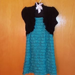 Speechless green dress attached black shrug size 5